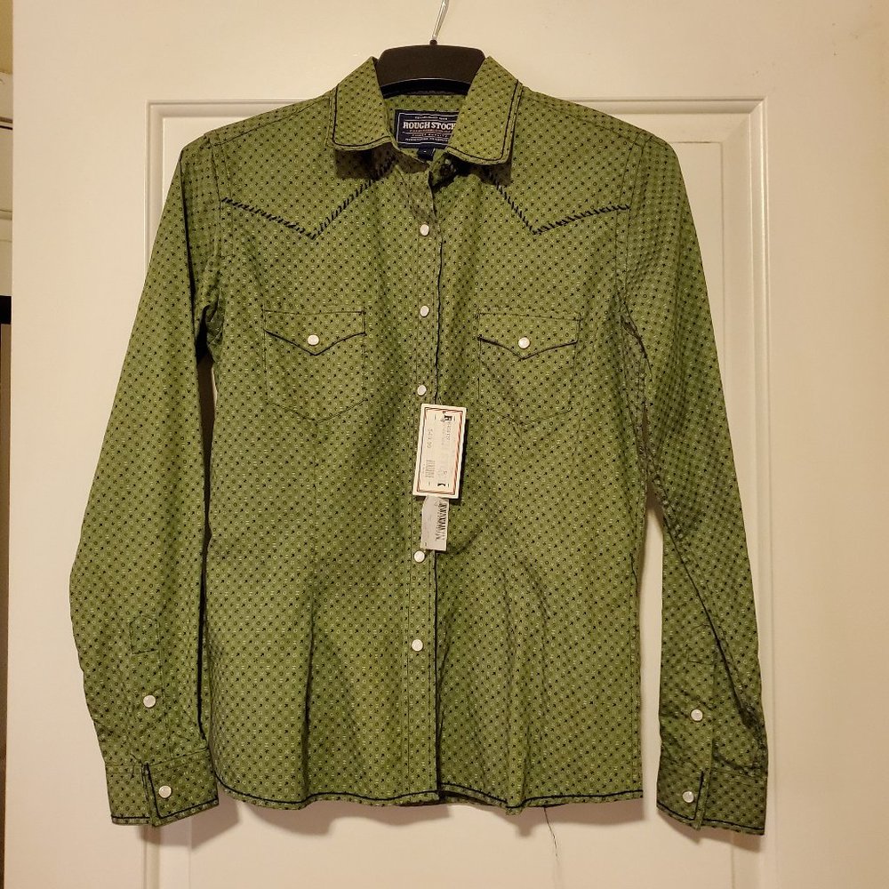 Rough Stock by Panhandle Slim olive long sleeve western shirt